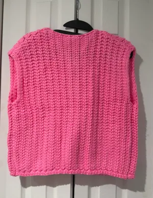 Buttoned Knit Sweater Pink Size M thumbnail 2