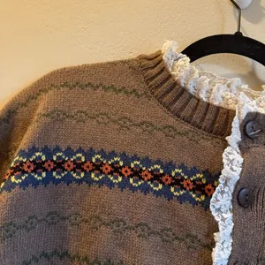 Ruffle Thick Lace Cardigan Size M thumbnail 2