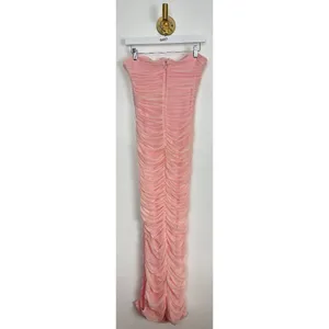 HOUSE OF CB Sofia Strapless Ruched Gown in Fairy Pink Size Large thumbnail 10