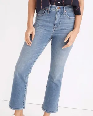 Madewell Cali Demi Boot Jeans 27 Dorrance Wash High Rise ND553 Blue Flare thumbnail 1