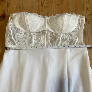 NWOT Lulus Exquisitely Sultry White Lace Strapless Bustier Midi Dress thumbnail 8