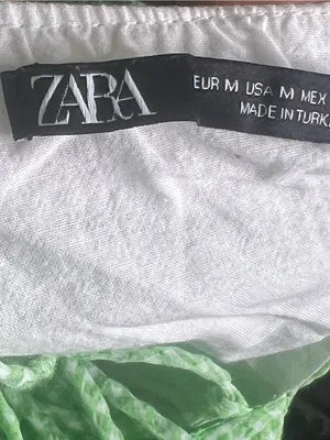 Zara Green Gingham Puff Sleeve Mini Dress in size Medium. thumbnail 8