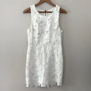 ASTR The Label Tenured Floral Lace Dress‎ Mini Size L White thumbnail 13