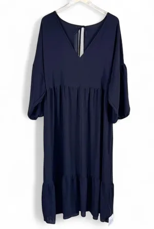 ASOS DESIGN Curve Black Tiered Midi Dress Size 16 NWT thumbnail 2