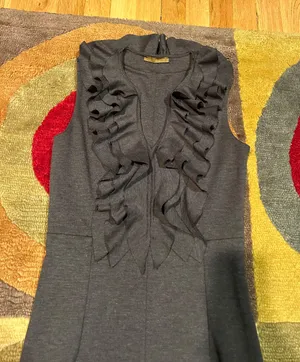 Grey Y2K Style Vintage Sleeveless Knit Pencil Dress Business Style Size Small thumbnail 2