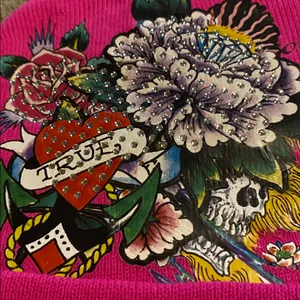 🆕 Ed Hardy Beanie Y2k cuff Cap Hat Brand New Hot Pink thumbnail 4