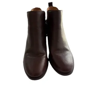 Earth Women’s 6.5‎ Marisole Block Heel Slip On Zipper Brown Leather Ankle Boots thumbnail 6