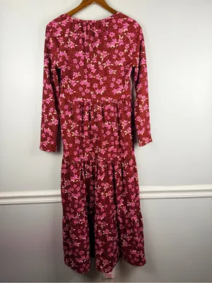 Free people Tiered Midi Dress in red multi size small thumbnail 7