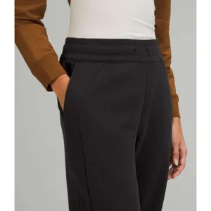 Lululemon Scuba High Rise Cropped Jogger Cotton Terry Drawcord Black Size 8 thumbnail 14