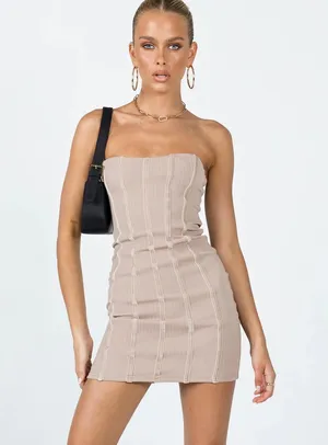 Princess Polly TRISTIAN MINI DRESS BROWN thumbnail 3