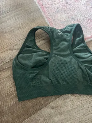 Gymshark Forest Green Seamless Racerback Sports Bra thumbnail 5