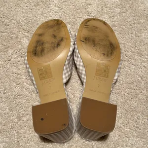 J Crew checkered knot block heel sandals size 7 thumbnail 3