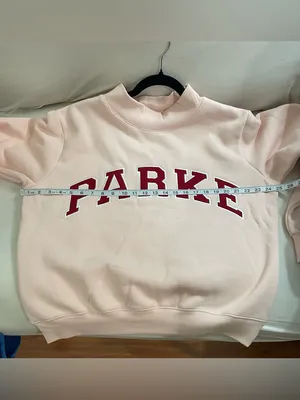 PARKE Valentine’s Varsity Mockneck Crewneck Pullover Sweatshirt Peony Crimson S thumbnail 7