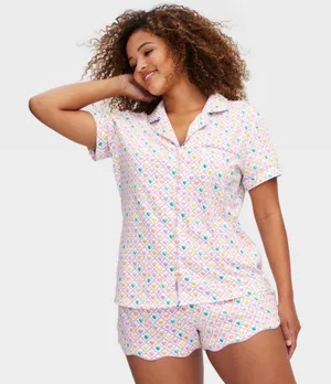 Roller Rabbit x Target Pajama Set Purple Hearts  thumbnail 1
