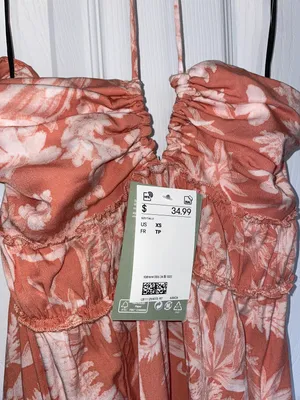 H&M Lovely Pink Floral Maxi Dress XS thumbnail 2