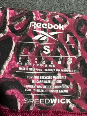 Reebok Womens Pink and Black Leopard Print Performance Bike Shorts Size S thumbnail 5