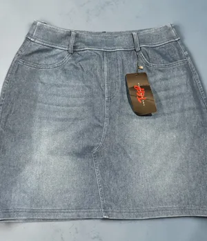 Washed Blue Denim Mini Skirt Amazon thumbnail 1