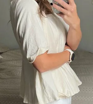 NWOT Free People We The Free Pleated Drifter Peplum Tee top low back s thumbnail 3