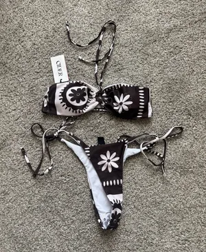 Cider brown floral bikini  thumbnail 1