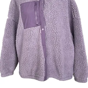 PacSun Cozy Hiker Oversized Purple Sherpa Jacket Women’s Size M Teddy Boyfriend thumbnail 6