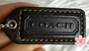 1.5" y2k COACH Dark Brown Fob Bag Charm Hang tag Hangtag thumbnail 1