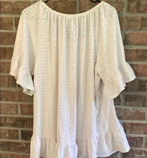 Perceptions White Flutter Sleeve Blouse thumbnail 4