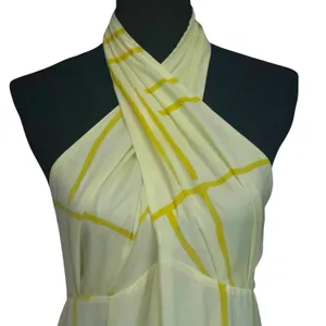Banana Republic Dress Women 8 Yellow Halter‎ Midi Satin Sleeveless Summer NWT thumbnail 2