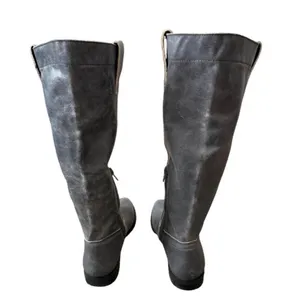 Steve Madden Bryson Distressed Grey Leather Tall Knee High Boots Size 6.5 NEW thumbnail 8