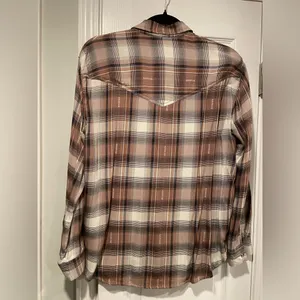 Jane & Delancey Size S Brown Plaid Flannel Western Pearl Snap Front Shirt thumbnail 9