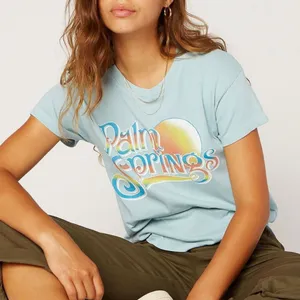Daydreamer Cotton Tshirt palm springs graphic womens Blue (medium) oversized thumbnail 1