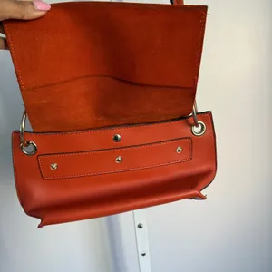 Parfois Shoulder Bag Suede‎ Flap Closure Copper Color Purse thumbnail 4