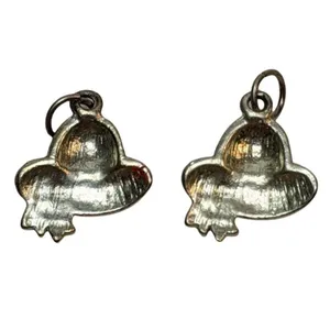 Red Hat Charm Earrings With Purple Bow Accents Vintage Style Enamel & Metal Desi thumbnail 2