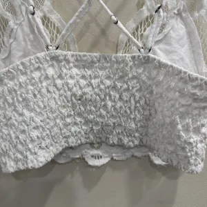 Free People FP One White Adella Floral Lace Bralette Small Boho Fairy Coquette‎ thumbnail 5