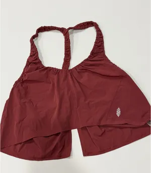 Free People Movement Flowy Back Slit Bra Burgundy Red thumbnail 1