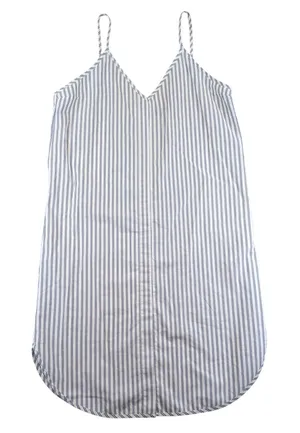 Sandro Paris Striped Slip Dress Blue White Cotton V-Neck Mini Size 38 R20002E-10 thumbnail 1