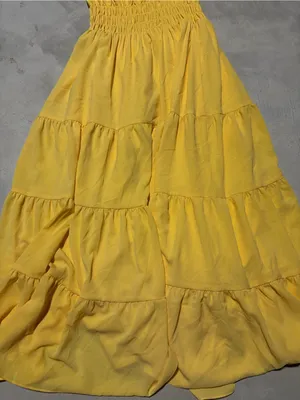 Alex Marie Bentley pebble crepe scoop neck Sleeveless Yellow Tiered Dress medium thumbnail 14