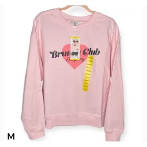 $110 Wildfox "Brunch Club"‎ Pink Oversized Crew Graphic Bubble Print Sweatshirt thumbnail 7
