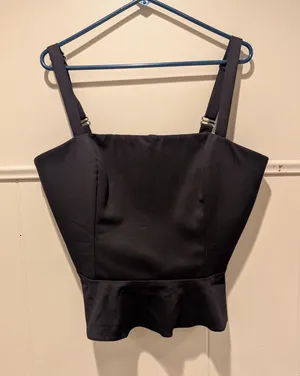 Frankly Black Peplum Top Size XXL thumbnail 1