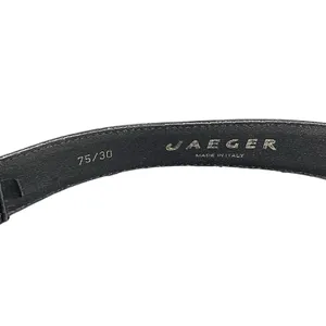 Jaeger Italy Black Silk Blend Leather Belt Size 30 Gold Tone Buckle Women’s thumbnail 6