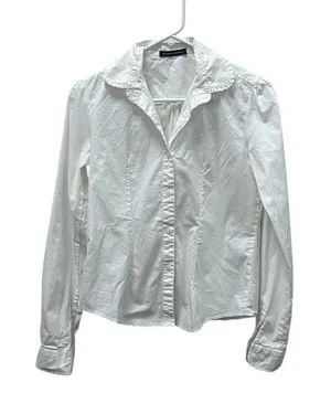 Brandy Melville White Button Down Blouse one size thumbnail 1