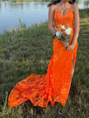 Orange prom dress Size XS thumbnail 1