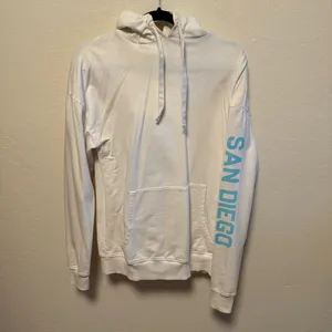 White Hoodie with Blue Accents thumbnail 2