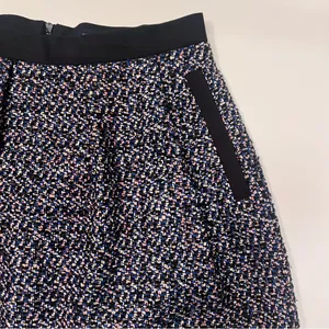 French Connection Multi-Color Tweed w/ Black Contrast A-Line Mini‎ Skirt Size 6 thumbnail 5
