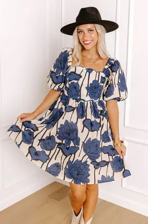 Impressions Floral Mini Dress thumbnail 1