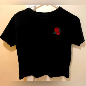 Hollister Crop top VSCO style Floral T-shirt Rose California checkered XS Y2K thumbnail 2