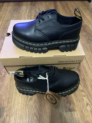 DR MARTENS Audrick 3 eye black leather platform lace up oxfords shoes women’s 7 new thumbnail 8