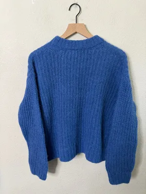 Sezane Jose Jumper Blue Alpaca Wool Womens Size M thumbnail 5