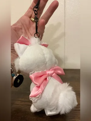 A Rare HTF Disney Store Japan Aristocats Marie Winking Plush Keychain Keyring thumbnail 2