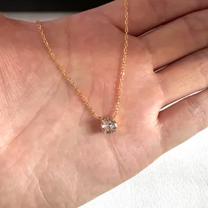 Adjustable Chain CZ Cubic Zirconia Pendant Necklace for Women thumbnail 5