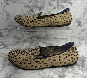 ROTHYS Shoes‎ Size 8.5 Loafers Flats Retired Cheetah Leopard Animal Print Knit thumbnail 1